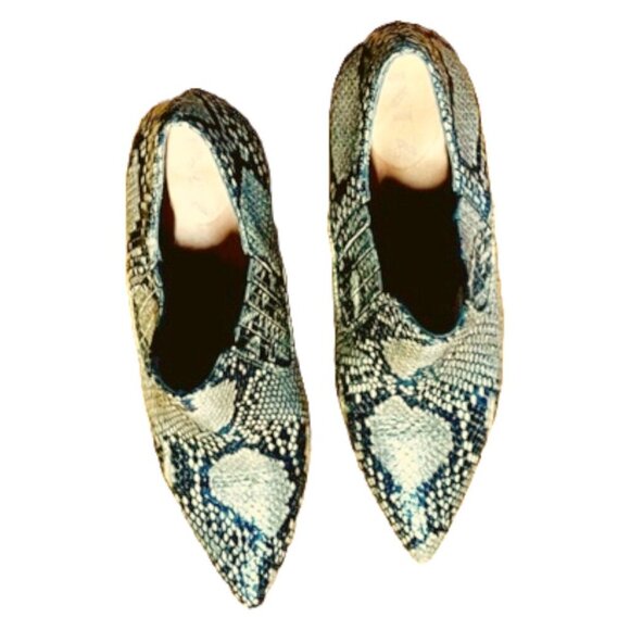 Inez Marisol 90: Natural Snake Emboss Booties Sz 9.5 - Picture 7 of 7